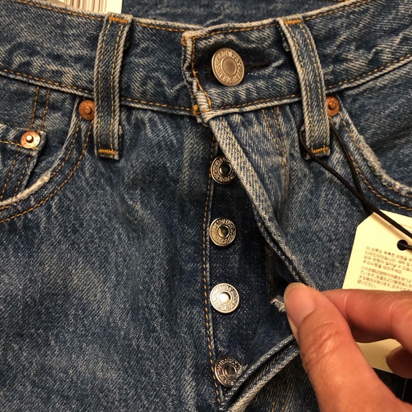 Levi’s 501 Original High Rise Straight Leg Blue Denim Premium Jeans 26 x 30 - Picture 7 of 16